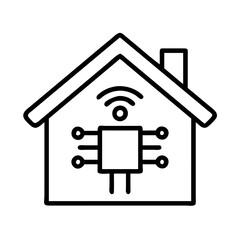 smart home icon, smart home line art - simple line art of smart home, perfect for smart home logos and icons