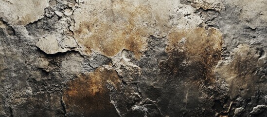 Weathered stone texture background featuring gray and brown tones with cracked surfaces and rustic details ideal for wallpaper or design use