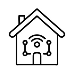 smart home icon, smart home line art - simple line art of smart home, perfect for smart home logos and icons