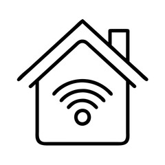 smart home icon, smart home line art - simple line art of smart home, perfect for smart home logos and icons