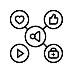 social media icon, social media line art - simple line art of social media, perfect for social media logos and icons