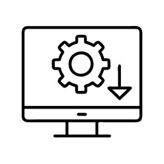 software installation icon, software installation line art - simple line art of software installation, perfect for software installation logos and icons
