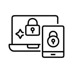 two factor authentication icon, two factor authentication line art - simple line art of two factor authentication, perfect for two factor authentication logos and icons