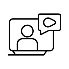 video call icon, video call line art - simple line art of video call, perfect for video call logos and icons