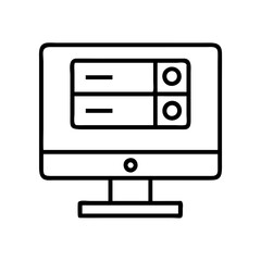 virtual machine icon, virtual machine line art - simple line art of virtual machine, perfect for virtual machine logos and icons