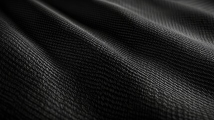 Black fabric texture close-up highlighting detailed surface patterns