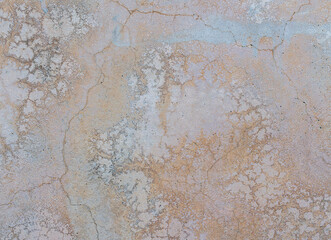 Texture gray cement wall with black stain and cracks