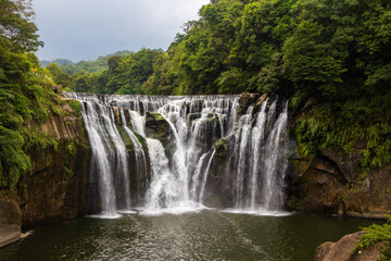 Shifen Waterfall - Famous nature landscape of Taiwan, shot in Pingxi District, New Taipei, Taiwan.