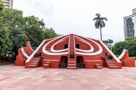 Jantar Mantar is an observatory consisting of masonry-built astronomical instruments, built by Maharaja Jai Singh New Delhi India.Asia.