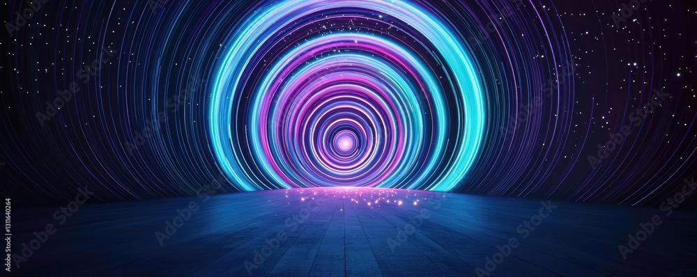 Aufkleber aurora borealis northern lights idea. a vibrant swirl of neon colors creating a mesmerizing circular