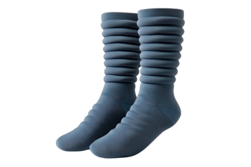 Stylish blue socks with a unique design, perfect for casual wear.