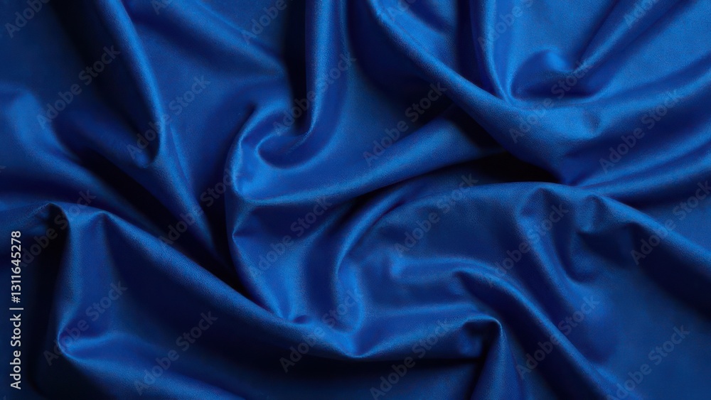 Aufkleber richly colored satin fabric in a deep blue hue is elegantly arranged with soft flowing folds. the te