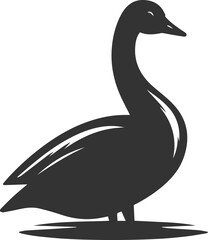 A goose sitting with its neck curled animal vector