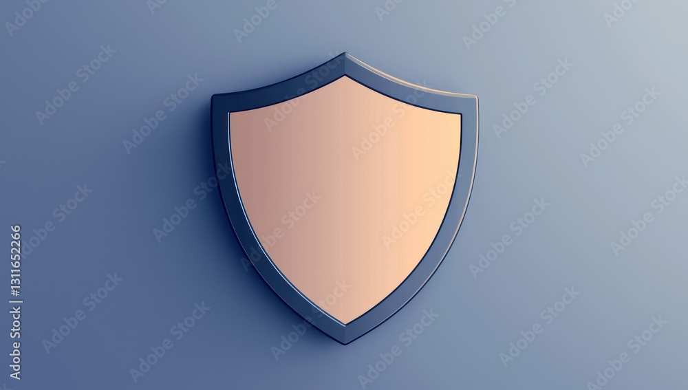 Poster clean background featuring a minimalist shield, symbolizing strong and effective security measures.