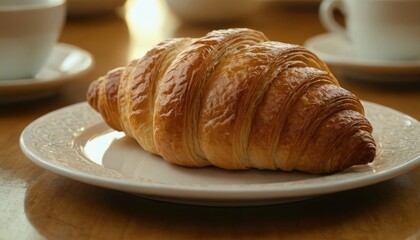 croissant on white plate