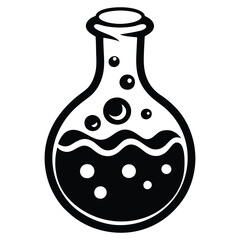 Laboratory Beaker Chemist Icon, Science Research Symbol for Chemistry Experiments, STEM Education, and Classroom Learning Resources