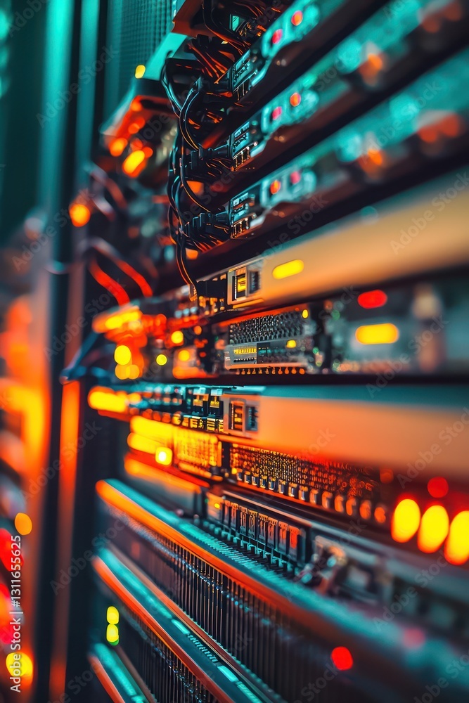Aufkleber modern server room featuring top-tier data storage solutions and secure network setups.