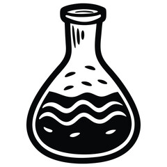 Laboratory Beaker Chemist Icon, Science Research Symbol for Chemistry Experiments, STEM Education, and Classroom Learning Resources