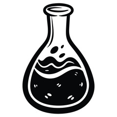 Laboratory Beaker Chemist Icon, Science Research Symbol for Chemistry Experiments, STEM Education, and Classroom Learning Resources