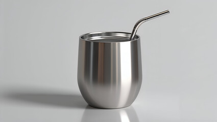 Sleek Stainless Steel Wine Tumbler with Stemless Insulated Design and Metallic Sheen
