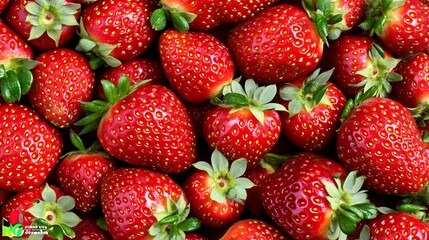 Close up pile of strawberries. Background blur. Use healthy eating, dessert, food product