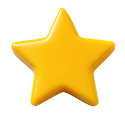 Bright yellow star shape on a white background  on a transparent background
