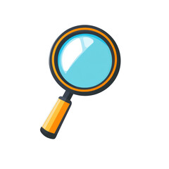 Magnifying glass illustration depicting focus and clarity  on a transparent background