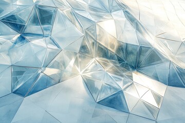 Abstract background with polygonal blue and white shapes