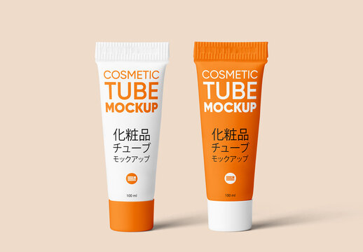 Double Tiny Cosmetic Tube Mockup
