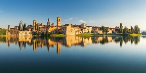 Fototapeta premium Mantua: A Medieval City in Lombardy, Italy with Stunning Architecture and Panoramic Views