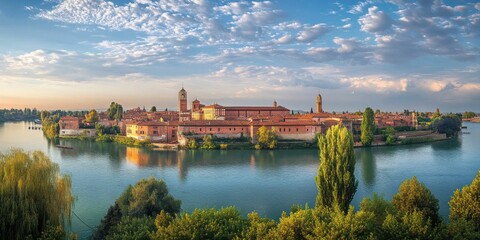 Fototapeta premium Mantua: Exploring the Medieval Charm of This City in Lombardy, Italy