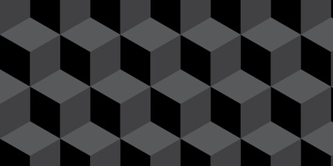 Abstract minimal black creative digital block rectangle cubic technology, presentation vector overlap design. geometric seamless web stylish space hexagon texture background.	