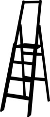 ladder, stepladder silhouette, vector on white background