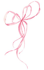Naklejka premium Pink Watercolor Bow Clipart, Preppy Trendy Hand Painted Bow, Coquette Aesthetic image for design, bridal shower, baby shower, bachelorette party, birthday celebration.