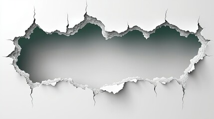 Obraz premium A torn piece of paper revealing a dark gray center