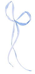 Blue Watercolor Bow Clipart, Preppy Trendy Hand Painted Bow, Coquette Aesthetic image for design, bridal shower, baby shower, bachelorette party, birthday celebration.