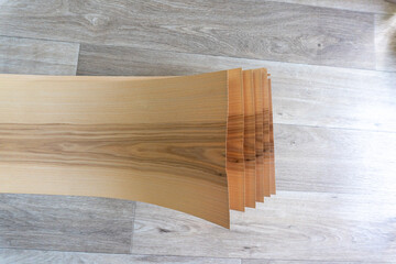 Rectangular Veneer Sheets on Black Background