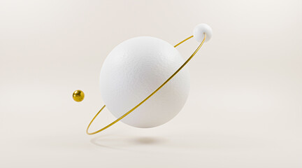 Minimalist 3D Space Wallpaper with Abstract Planets © Erik