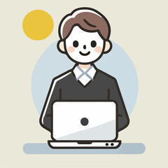 business man working on laptop