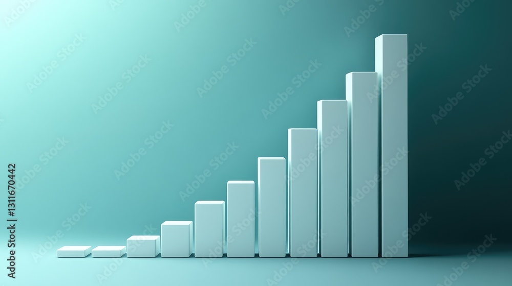 Poster a d bar graph representing business performance, with plenty of copy space to add more information.