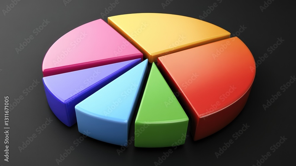 Aufkleber a blank pie chart with shaded sections on a digital display, ready for business data to be added.