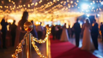 Golden Stanchion Red Carpet Gala Event