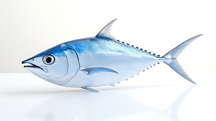 Obraz premium Stunning Bluefin Tuna Fish Detailed 3D Render Ocean Wildlife Aquatic Animal