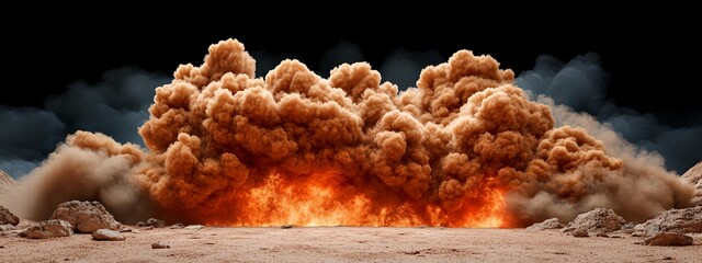 Massive Explosion Cloud in Desert Setting