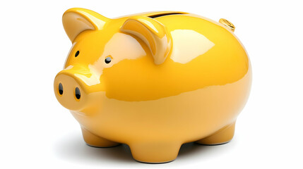 Bright Yellow Piggy Bank for Saving Money and Financial Planning