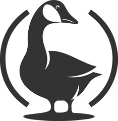 A goose tilting its head curiously animal vector