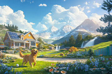 peaceful village in a mountain