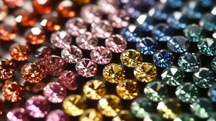 Rare colored diamonds neatly arranged for elite buyers.