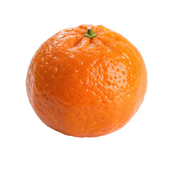 Vibrant Single Mandarin Orange on White Background A Fresh Citrus Image