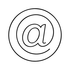 Outline at symbol with circular stroke design